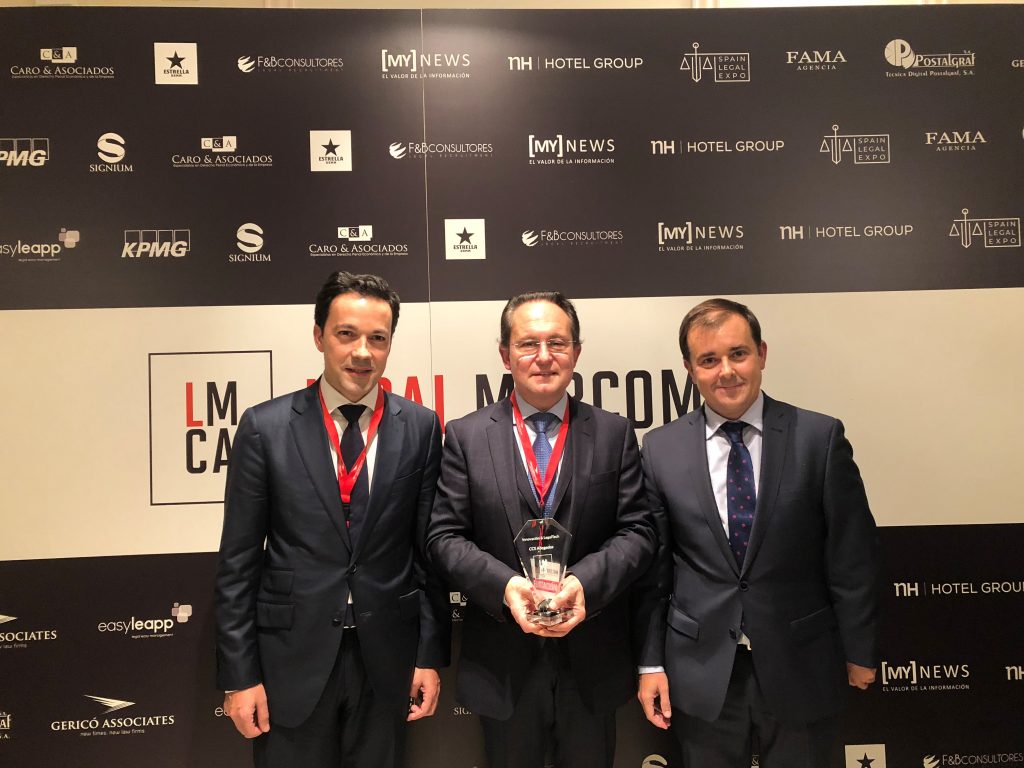 CCS Abogados recibe el premio Legal Marcom 2018 en la categoría Innovación & LegalTech